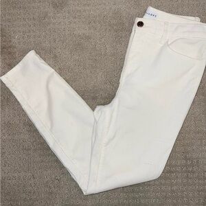 Loft High Waisted Skinny Corduroy winter White Jeans 8 Petite